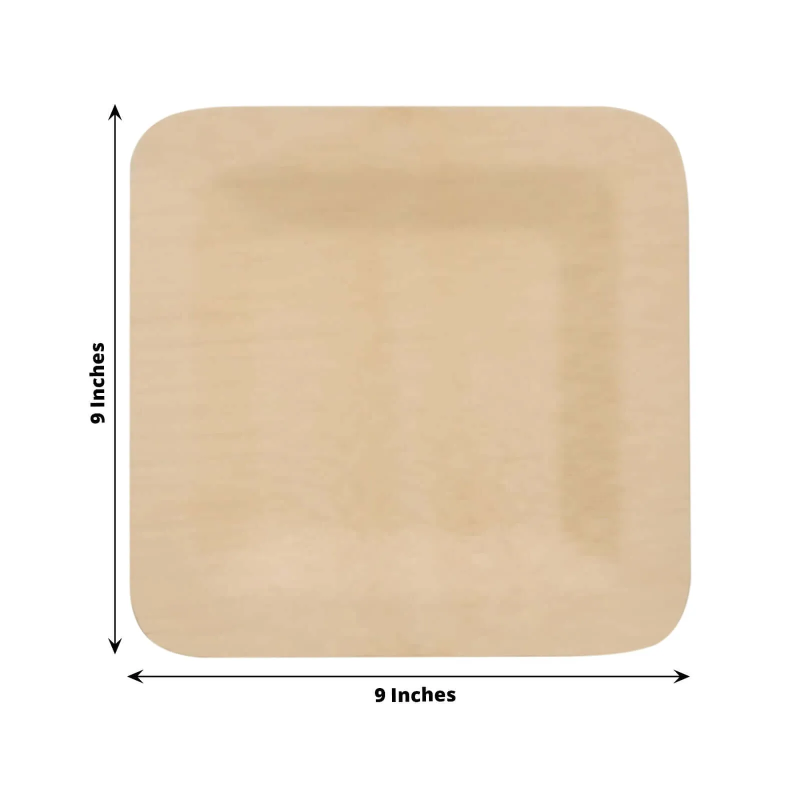 10 Pack 9" Eco Friendly Bamboo Square Disposable Dinner Plates