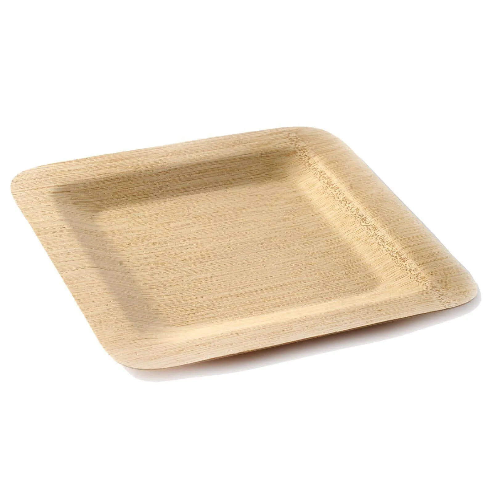 10 Pack 9" Eco Friendly Bamboo Square Disposable Dinner Plates