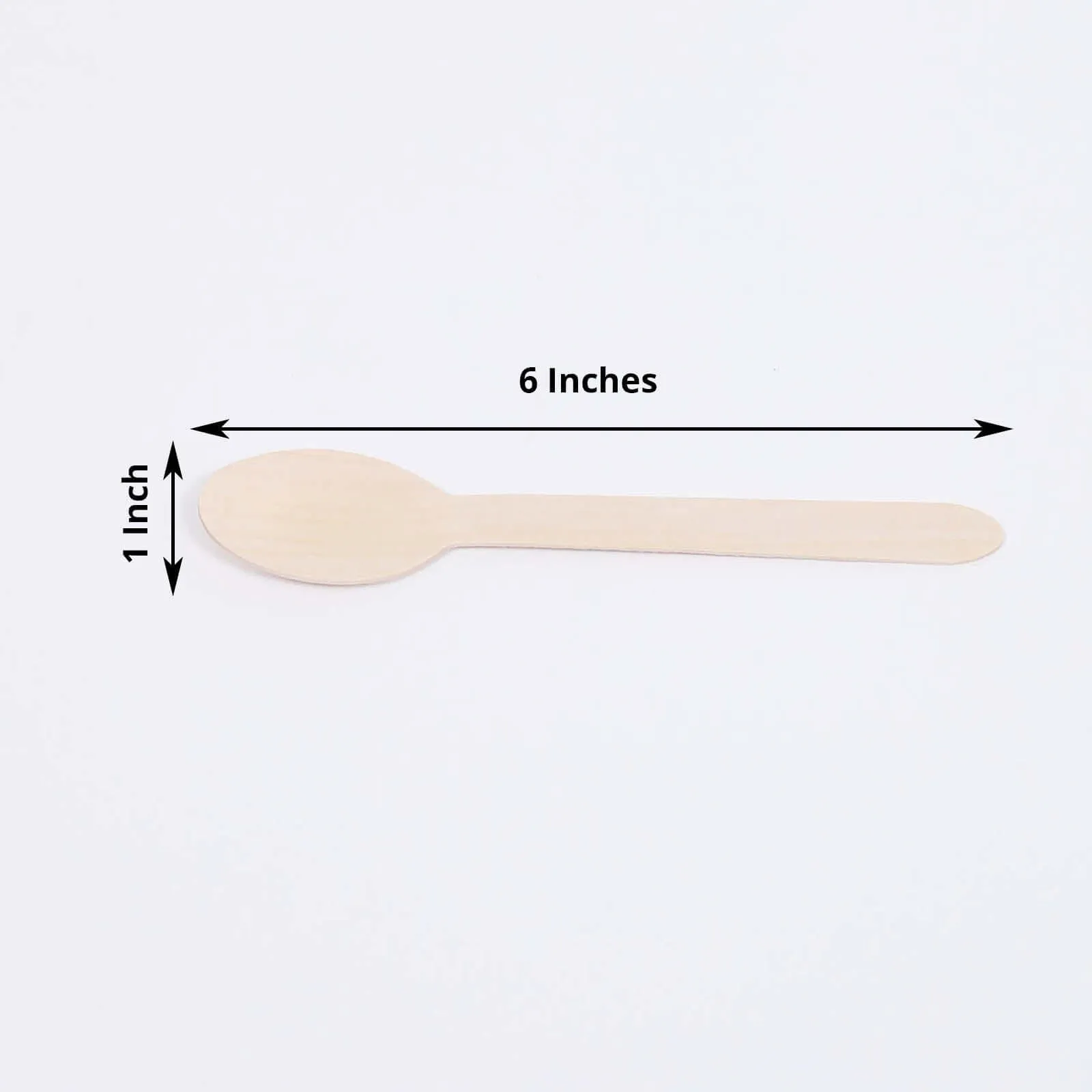 100 Pack Eco Friendly Birchwood Disposable Picnic Spoons, Cutlery 6"