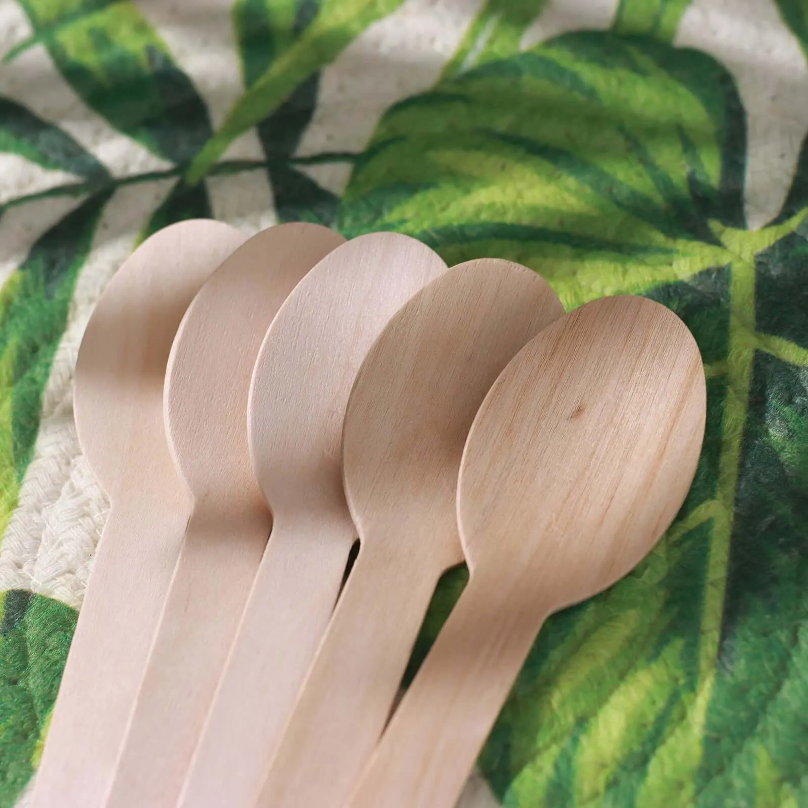 100 Pack Eco Friendly Birchwood Disposable Picnic Spoons, Cutlery 6"