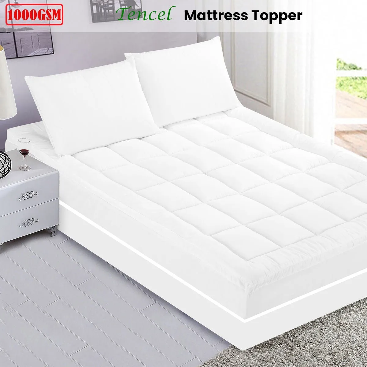 1000GSM Tencel Mattress Topper Double