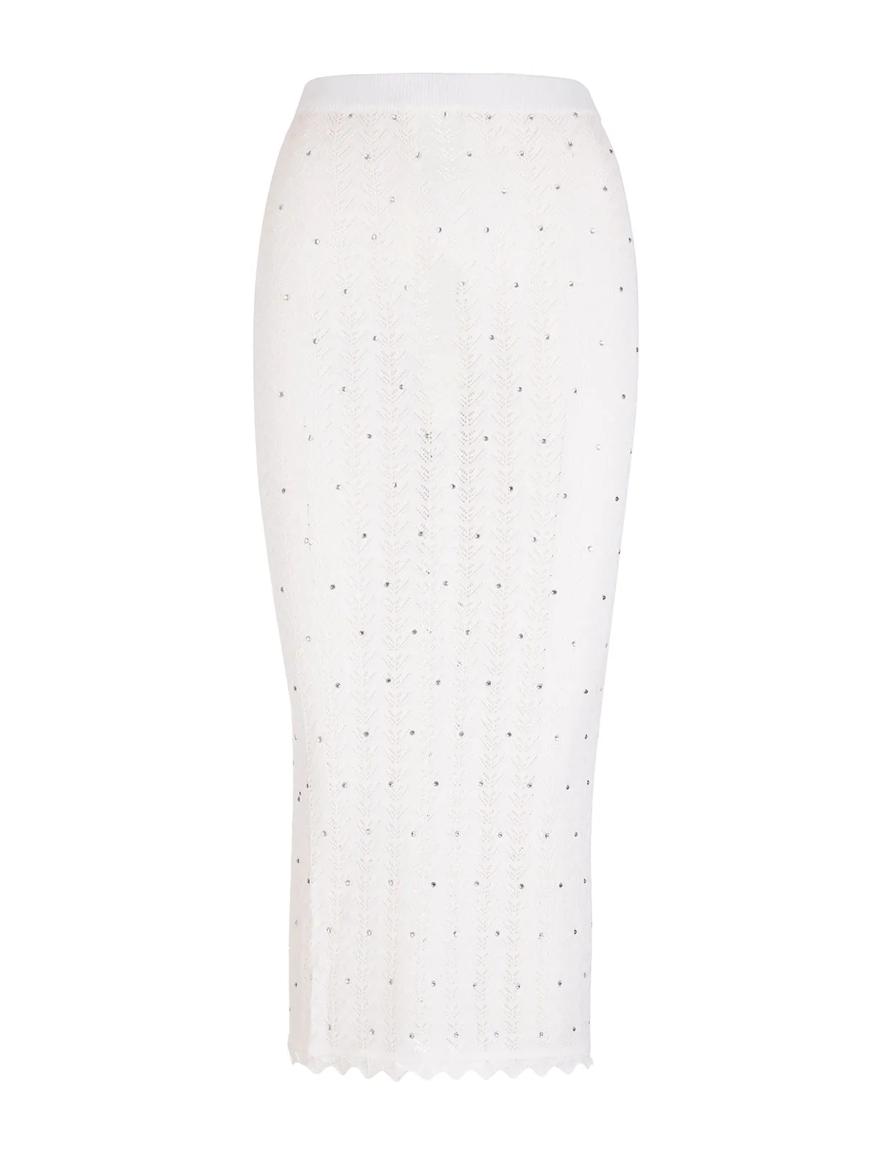 Alessandra Rich Crystal Embellished Pencil Skirt