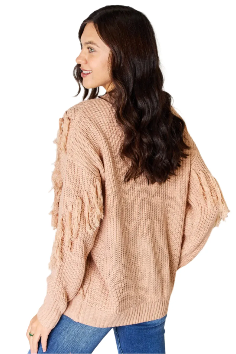 And The Why Tassel Detail Long Sleeve Sweater