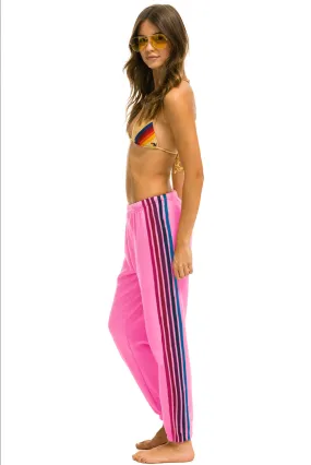 Aviator Nation 5 Stripe Women's Sweatpant Neon Pink/Pink Purple