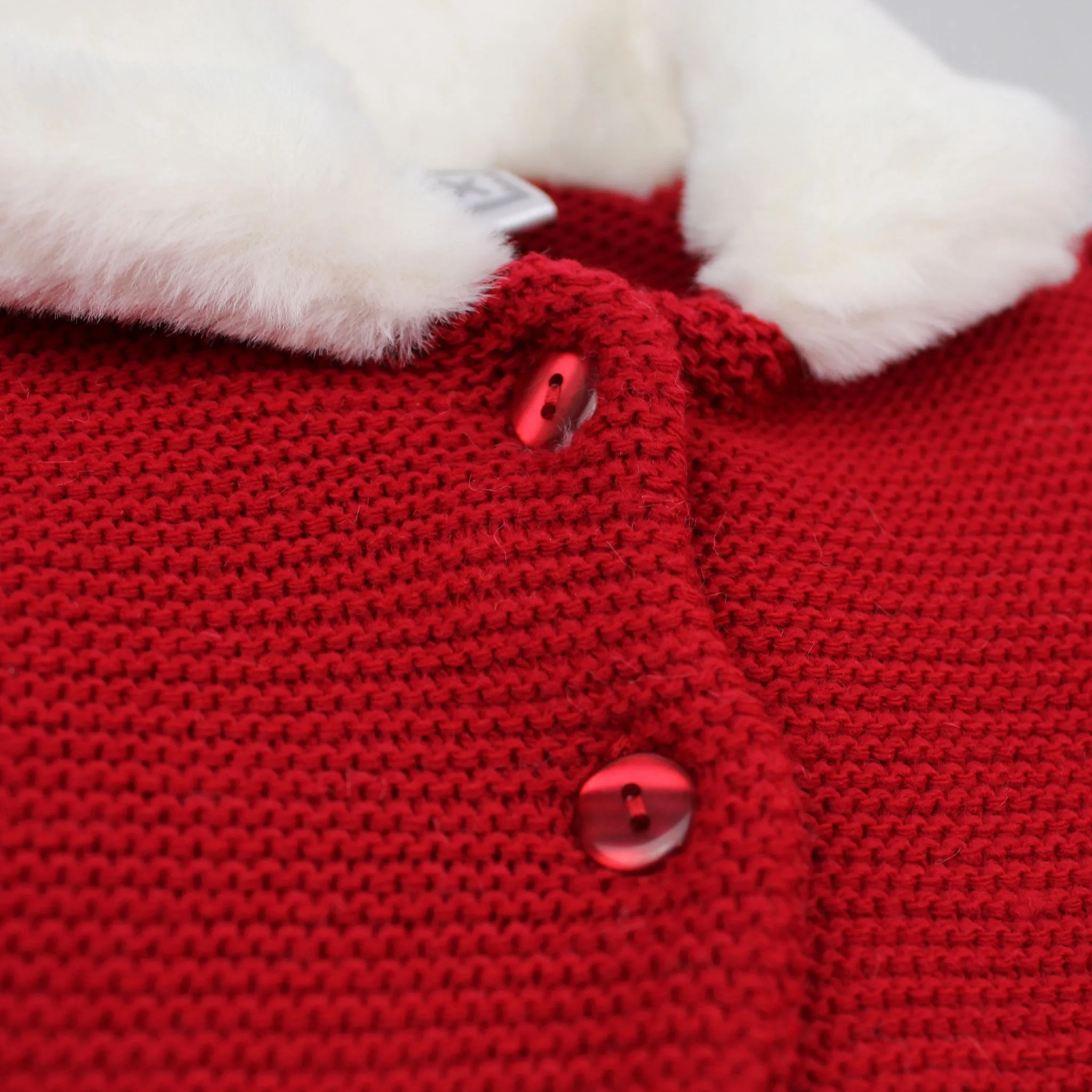 Baby Girl Red Knitted Coat - Pex Miranda