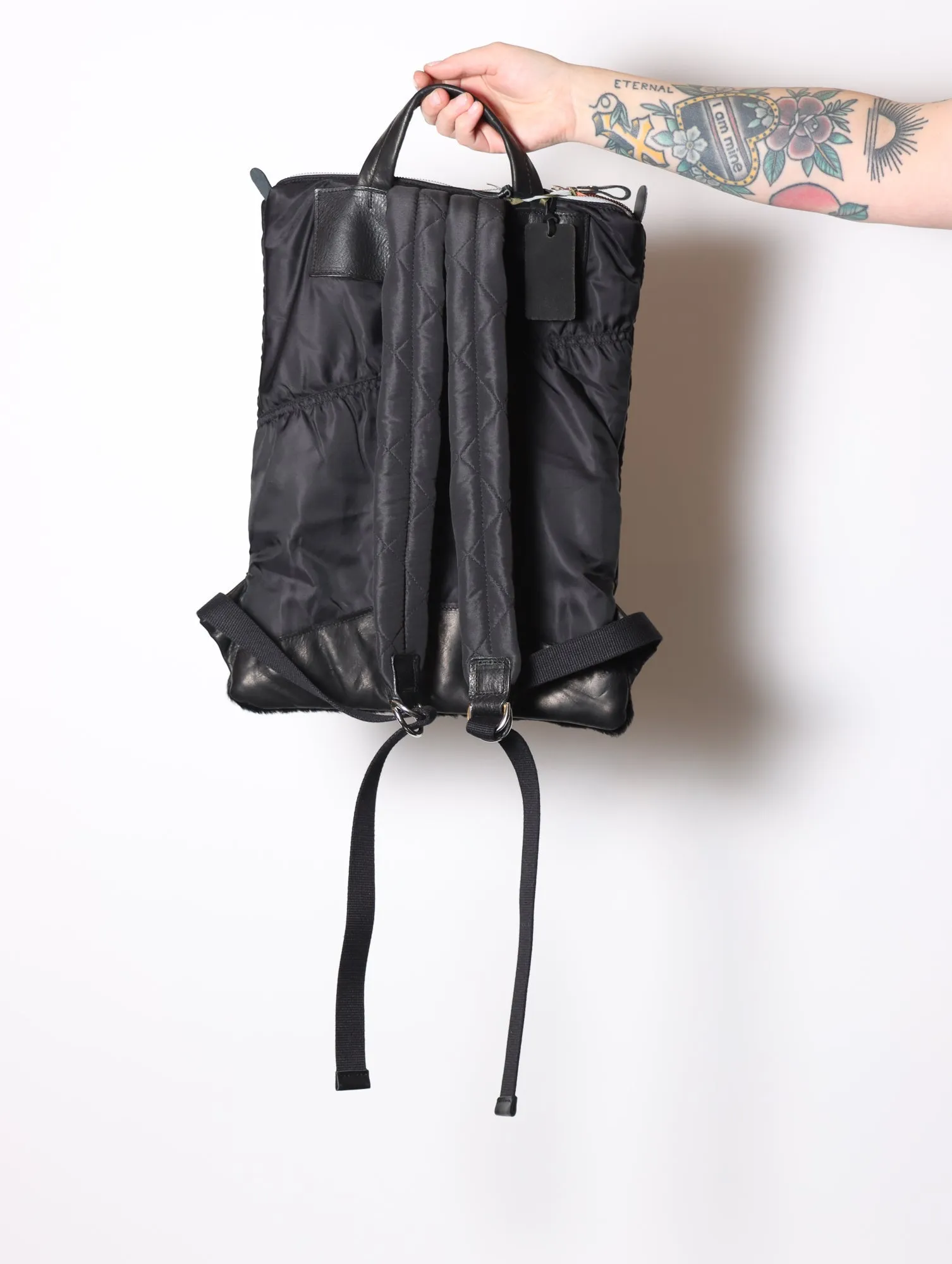 Back Up Flat Bag in Black by Minnessak