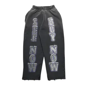 Balenciaga Slogan Sweatpants Steel Blue Pre-Owned