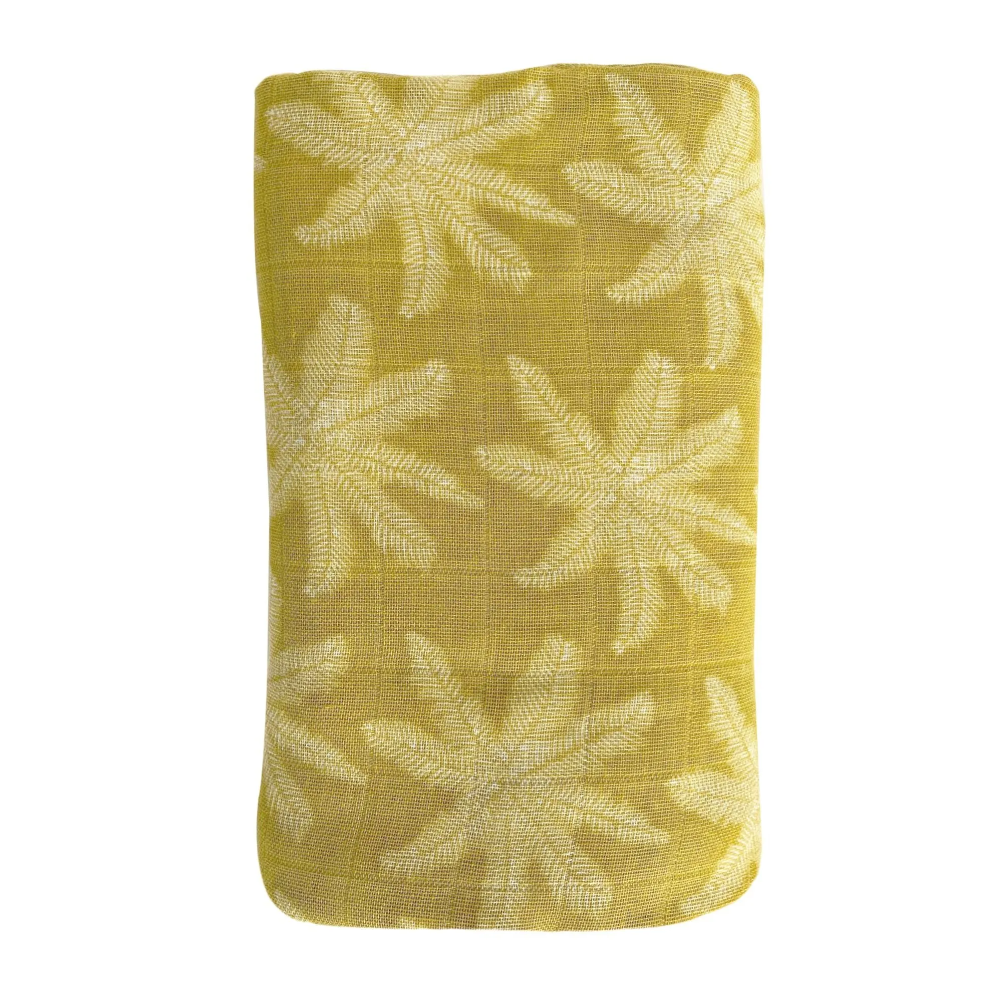 Bamboo   Cotton Muslin Swaddle Wrap  Pear - Palm Print