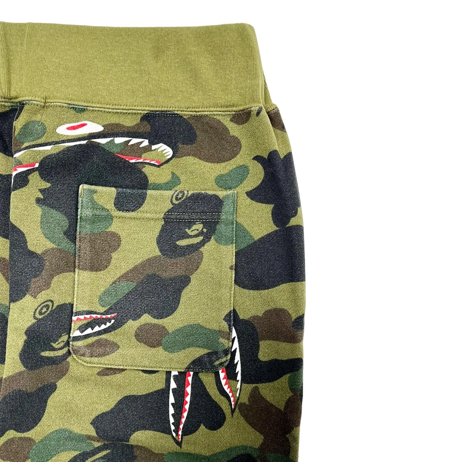 Bape Multi Shark Sweatpants Green Camo Pre-Owned