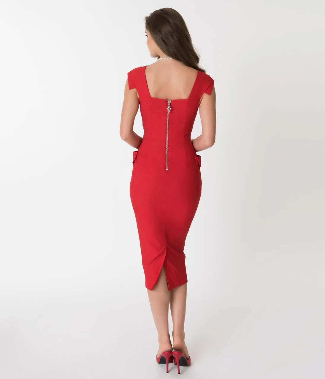 Barbie™ x Unique Vintage Red Sheath Sensation Wiggle Dress