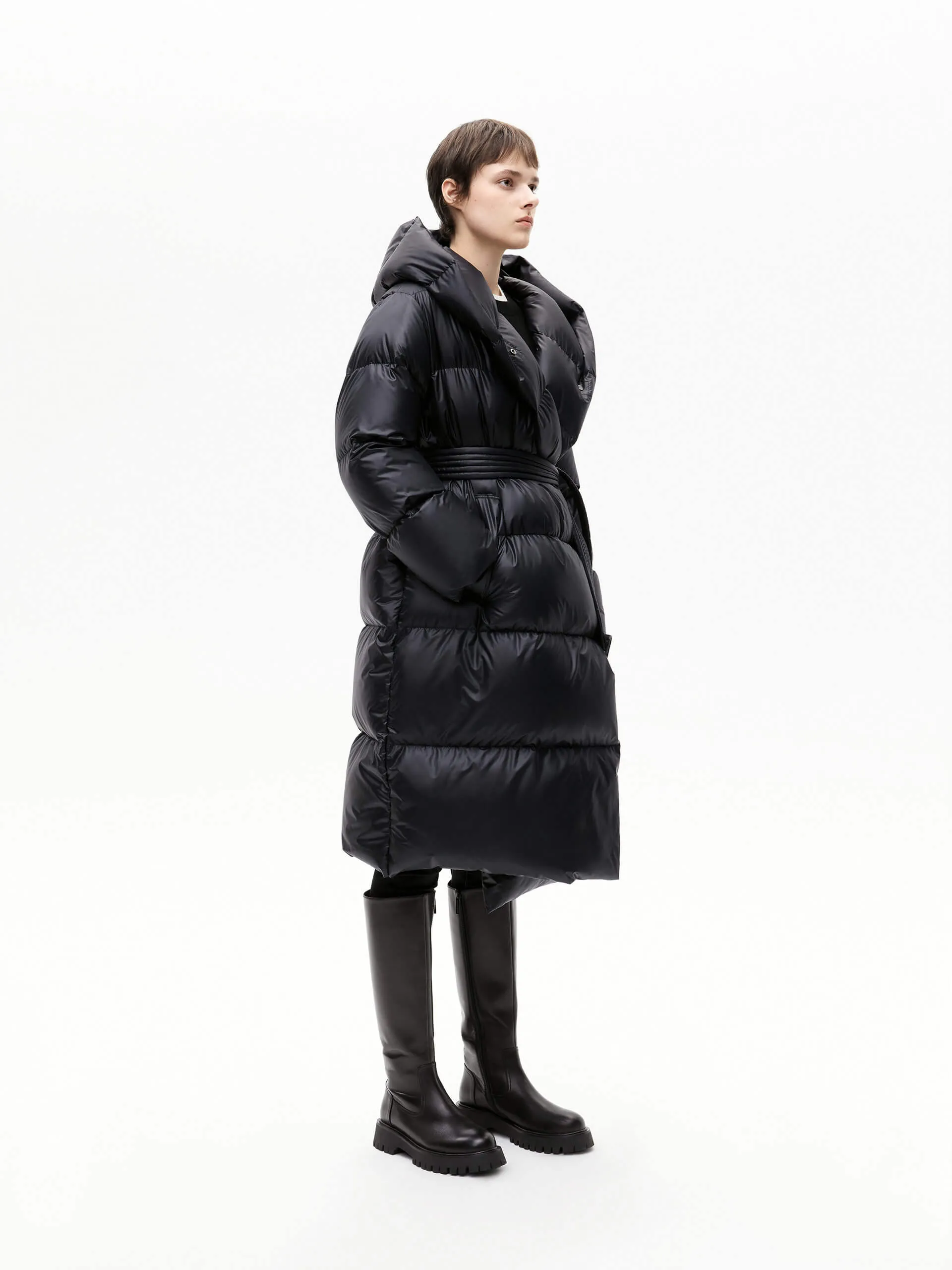 Belted Quilted Shell Down Coat