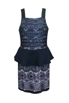 Big Girls Sleeveless Lace Peplum Party Dress