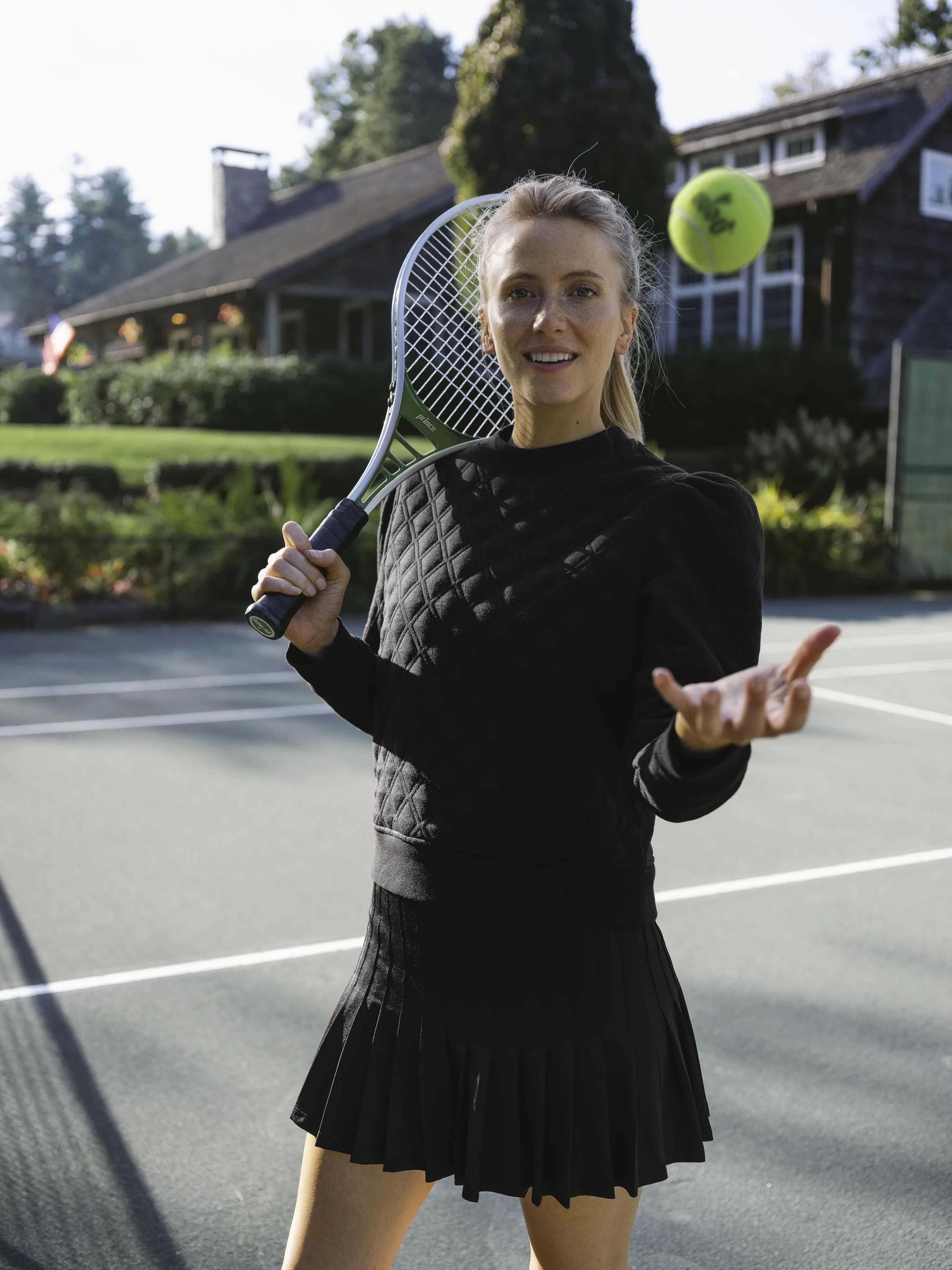 Black and Hydrangea 15 Inch Williams Tennis Skirt