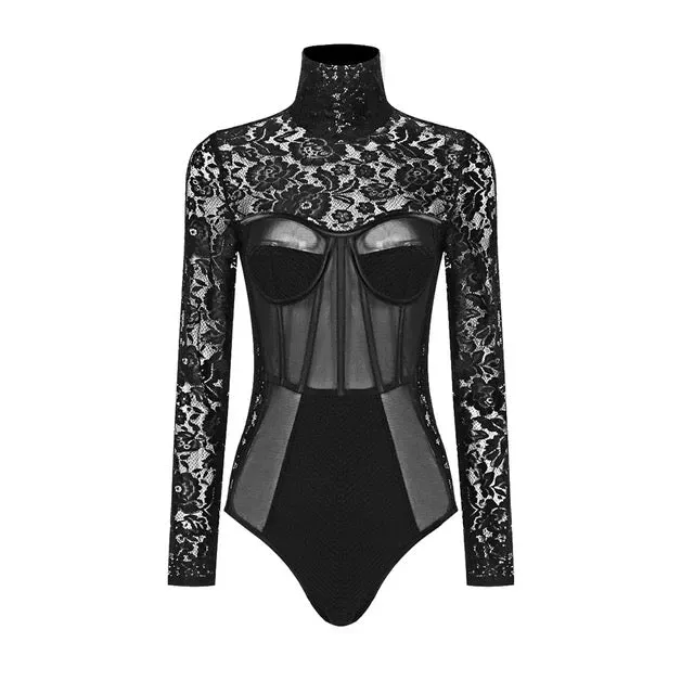 Black Mesh Bodysuit