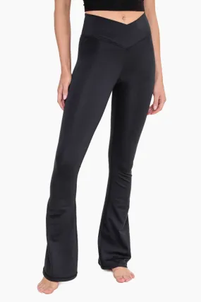 Black Venice Crossover Waist Yoga Pants