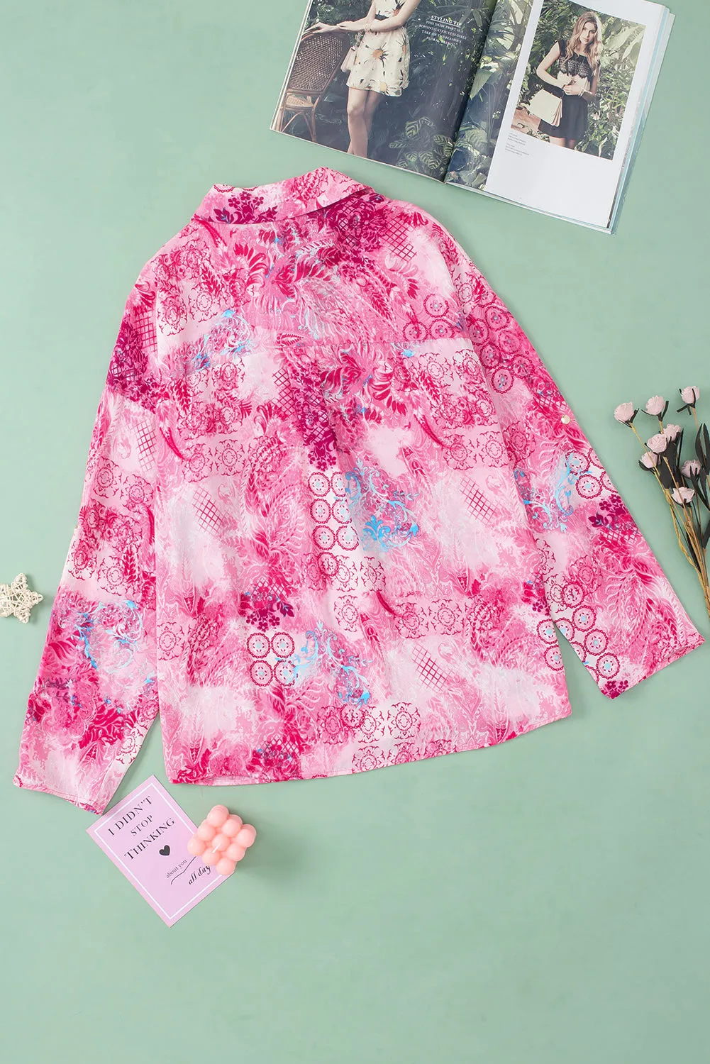 Blossom Roll-tab Sleeve Blouse