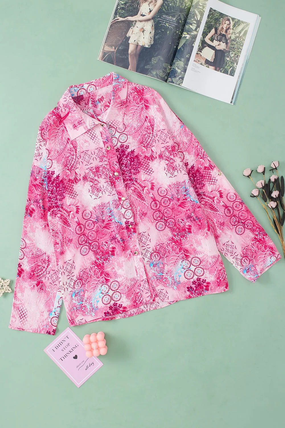 Blossom Roll-tab Sleeve Blouse