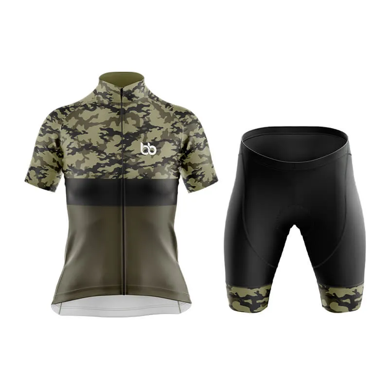 Camouflage Neck Club Cycling Kit (V2) (Green)