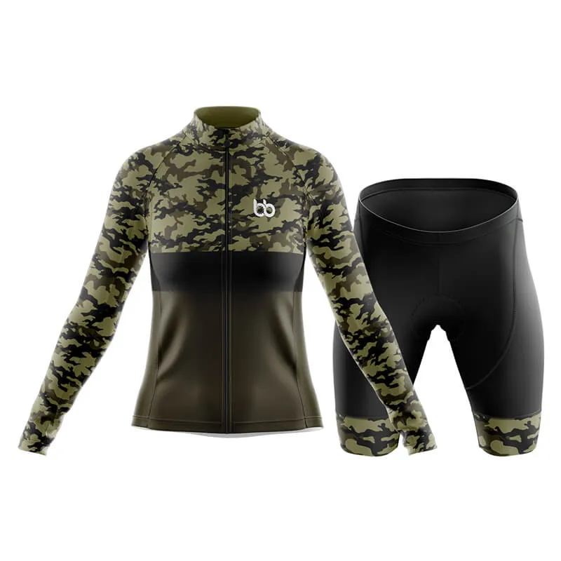 Camouflage Neck Club Cycling Kit (V2) (Green)