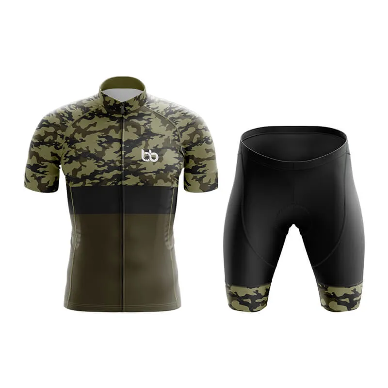 Camouflage Neck Club Cycling Kit (V2) (Green)