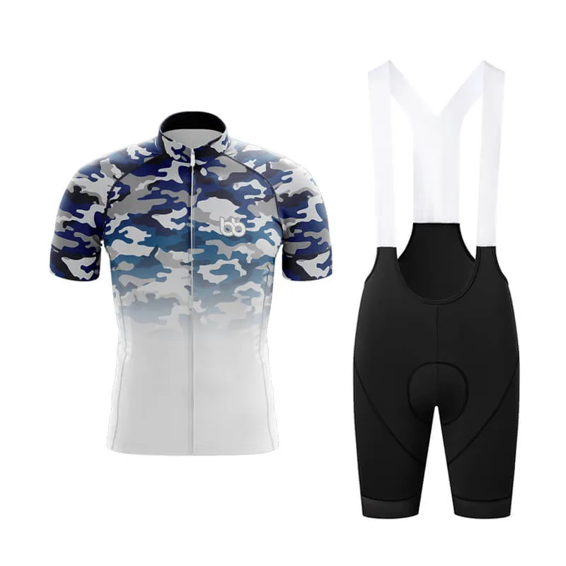 Camouflage Neck Club Cycling Kit (V3) (Blue-White)