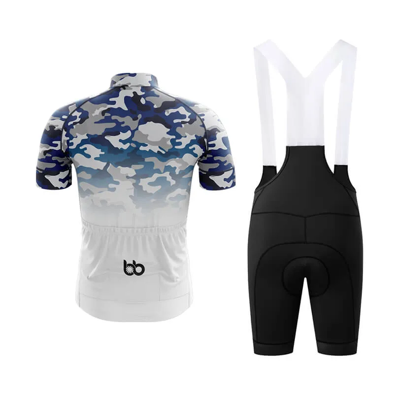 Camouflage Neck Club Cycling Kit (V3) (Blue-White)