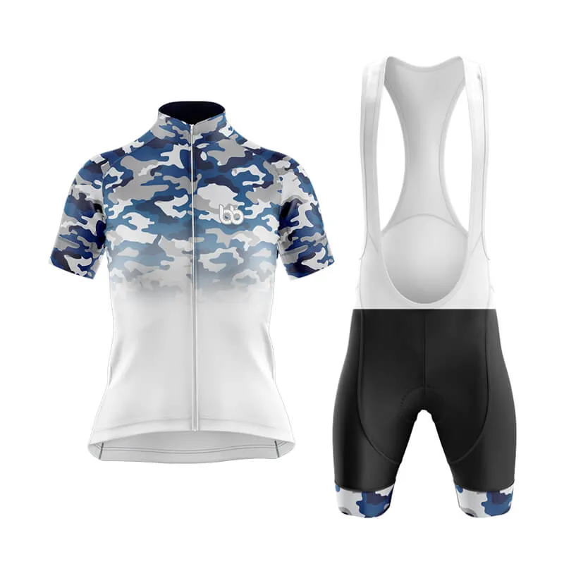 Camouflage Neck Club Cycling Kit (V3) (Blue-White)