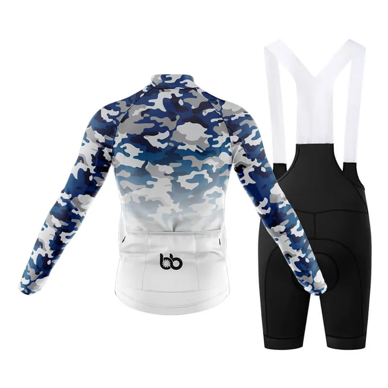 Camouflage Neck Club Cycling Kit (V3) (Blue-White)