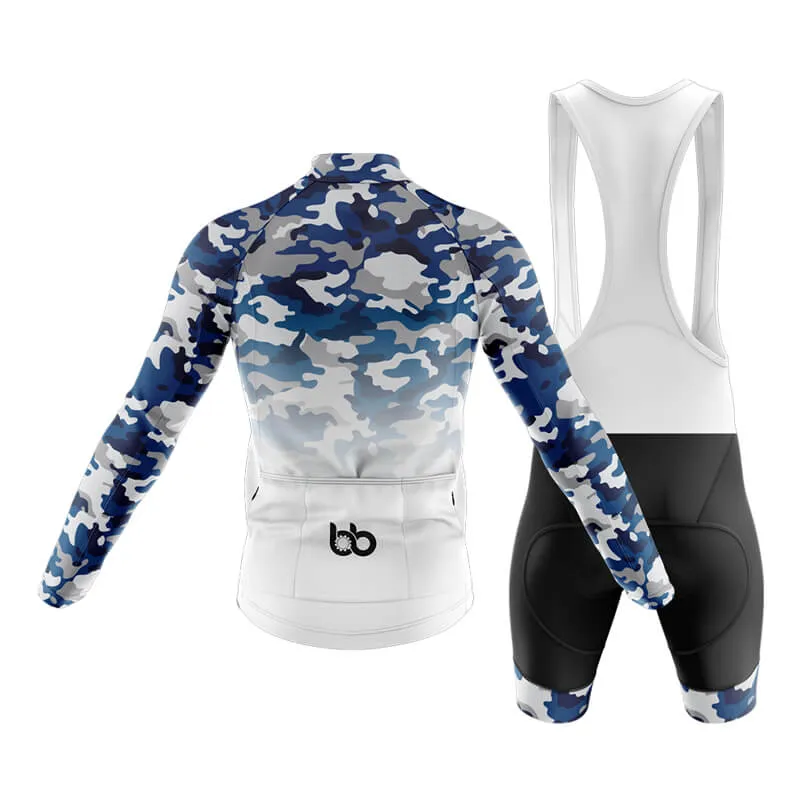 Camouflage Neck Club Cycling Kit (V3) (Blue-White)