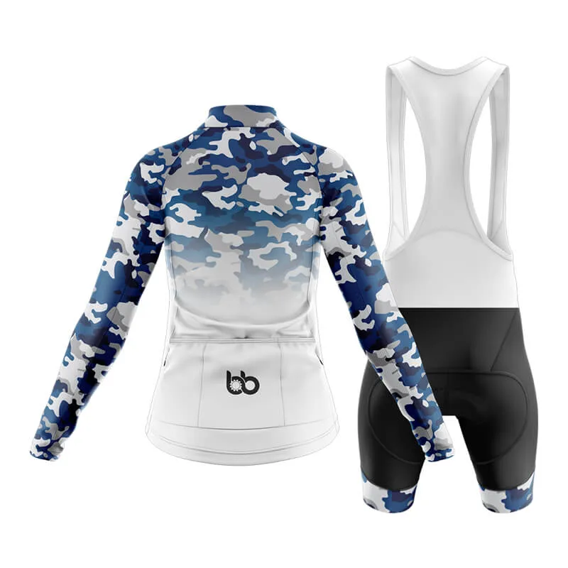 Camouflage Neck Club Cycling Kit (V3) (Blue-White)