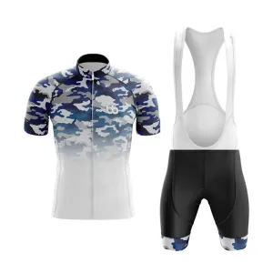 Camouflage Neck Club Cycling Kit (V3) (Blue-White)