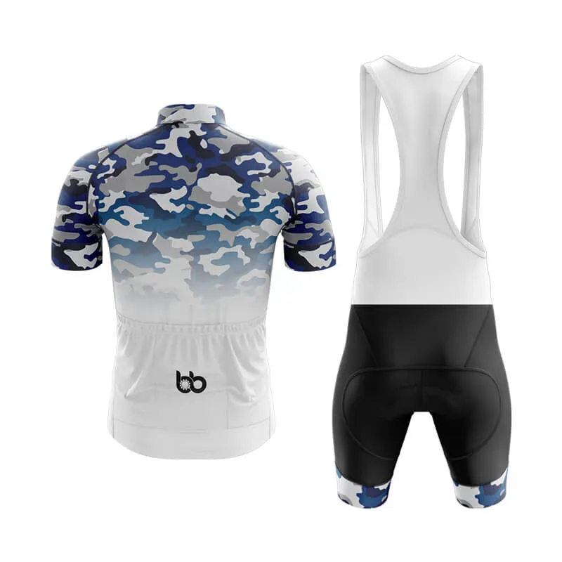 Camouflage Neck Club Cycling Kit (V3) (Blue-White)