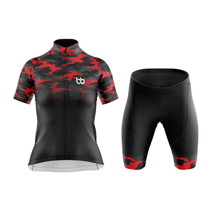 Camouflage Neck Club Cycling Kit (V3) (Red-Black)