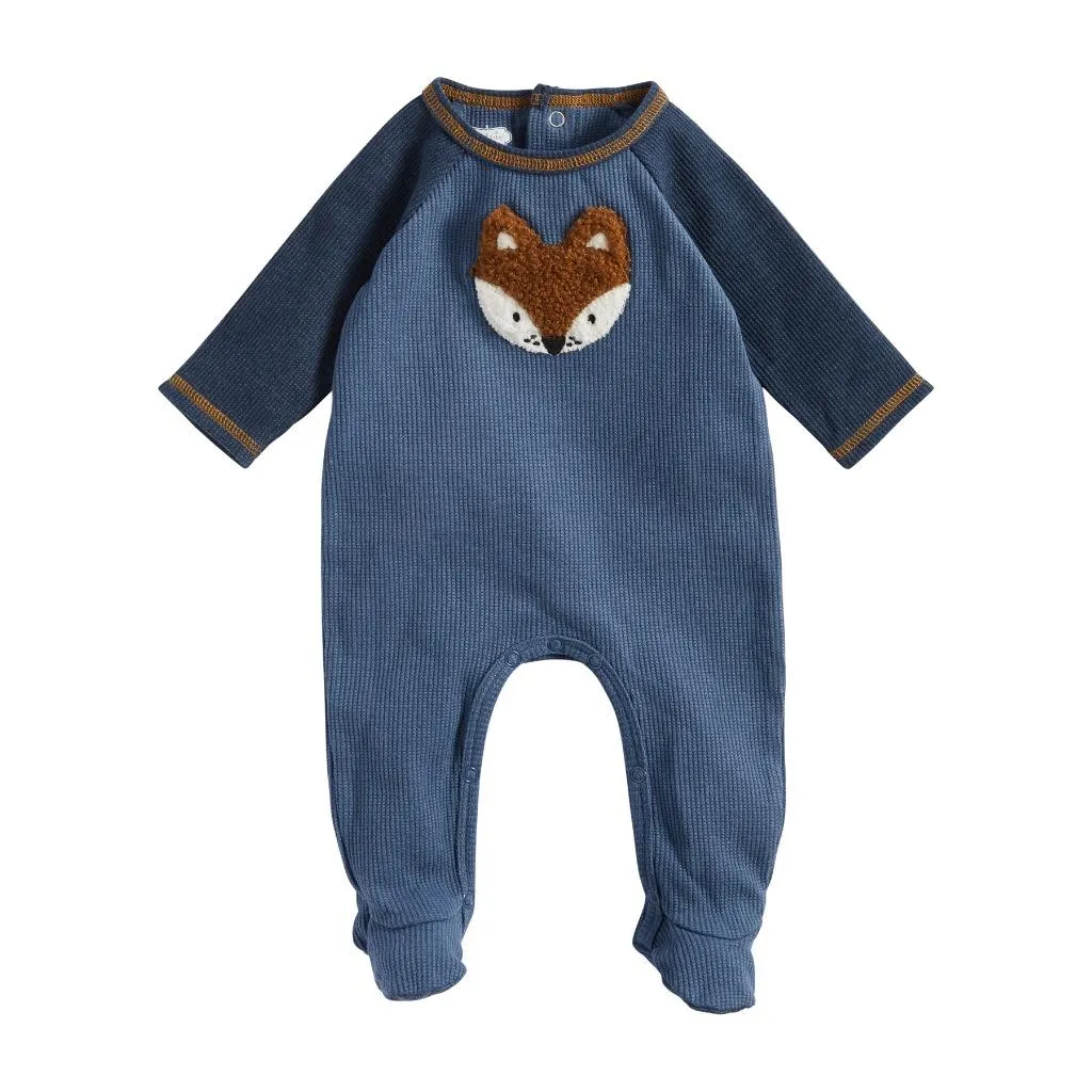 Camping Adventure Fox Applique Baby Boys 1 Pc Sleeper Set