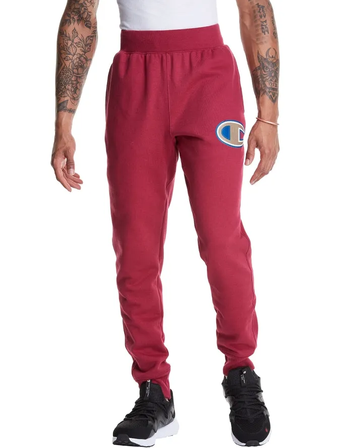 CHAMPION REVERSE WEAVE SCRIPT JOGGER PANTS / men’s -  BURGUNDY