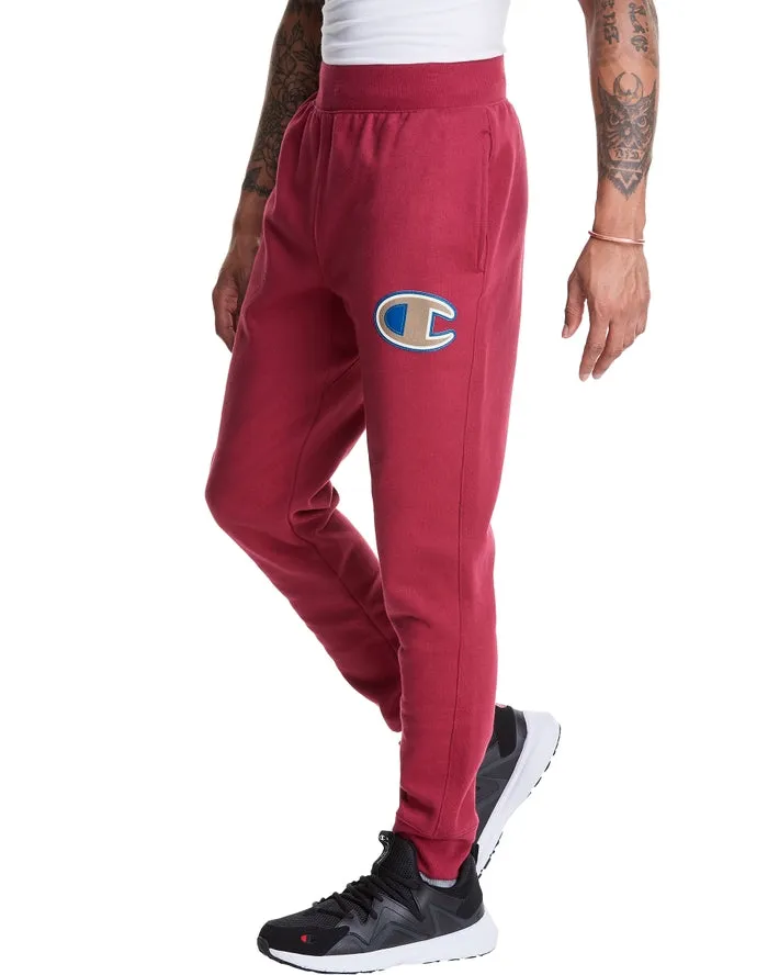 CHAMPION REVERSE WEAVE SCRIPT JOGGER PANTS / men’s -  BURGUNDY