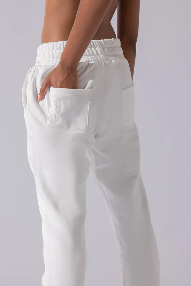 Cloud Rollover Sweatpant - White