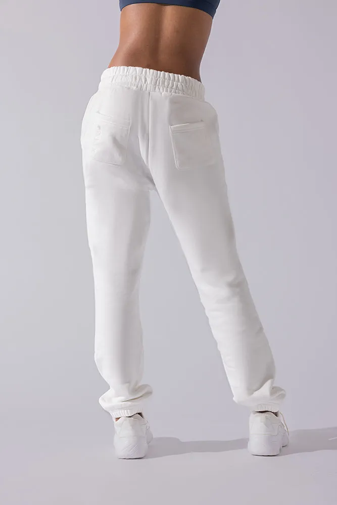 Cloud Rollover Sweatpant - White