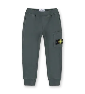 Compass-badge Cotton Sweatpants Green