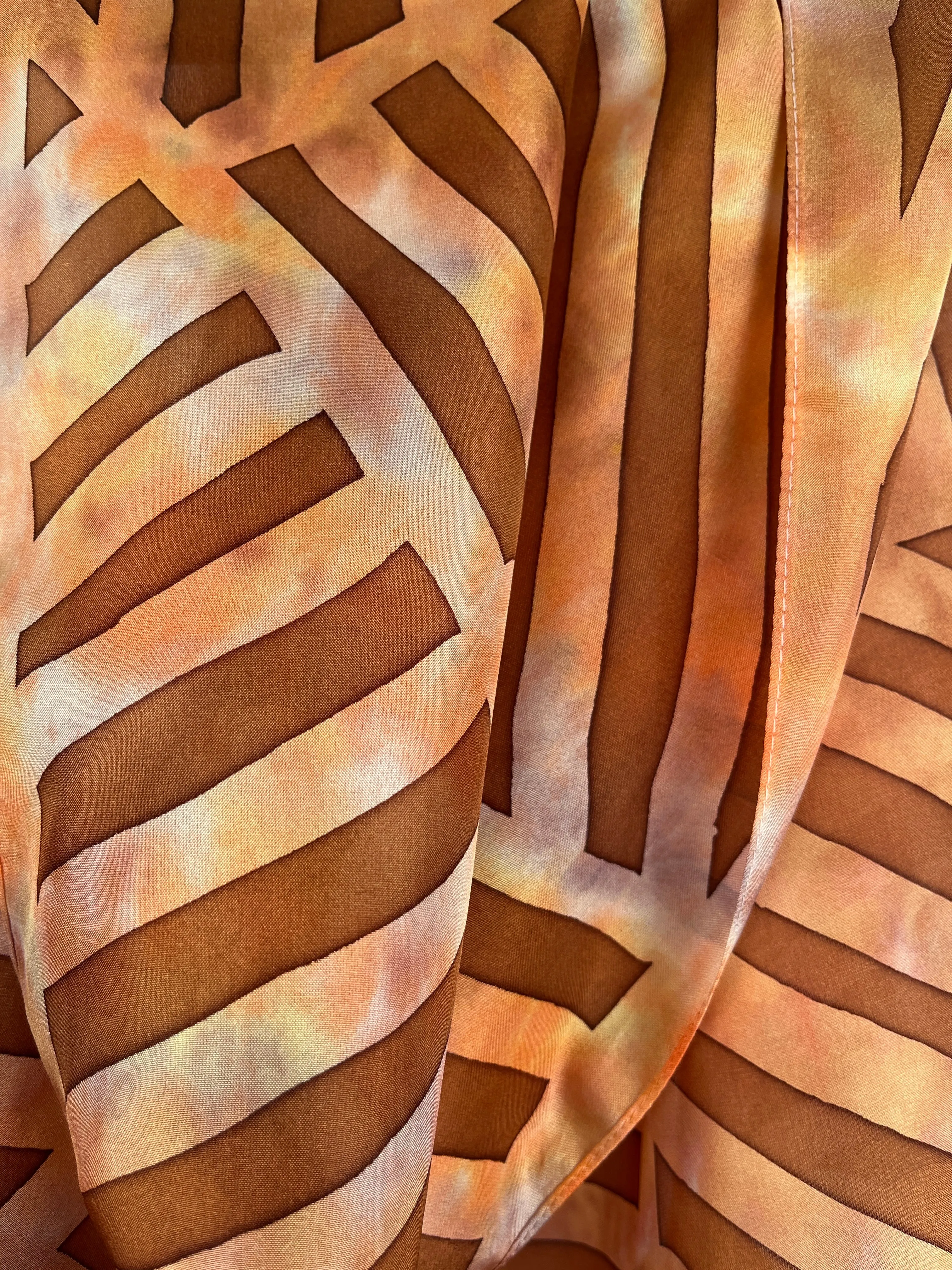 “Copper Grille" - Hand-dyed Silk Scarf - $125