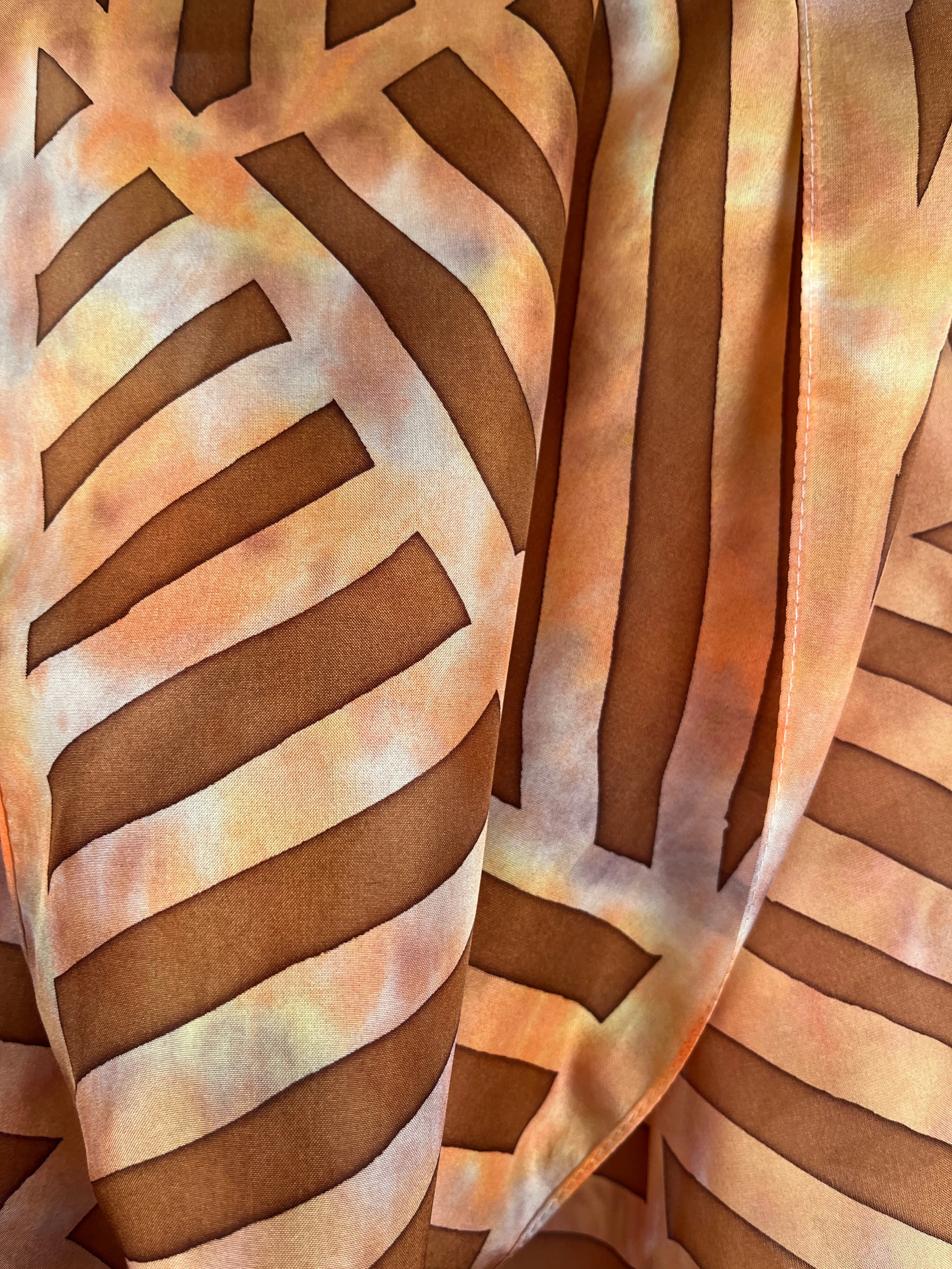 “Copper Grille" - Hand-dyed Silk Scarf - $125