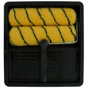 Coral Max Coat Paint Roller Kit with HEADLOCK Frame and Polyester Covers 9 inch 1.5" dia 4 piece pack set