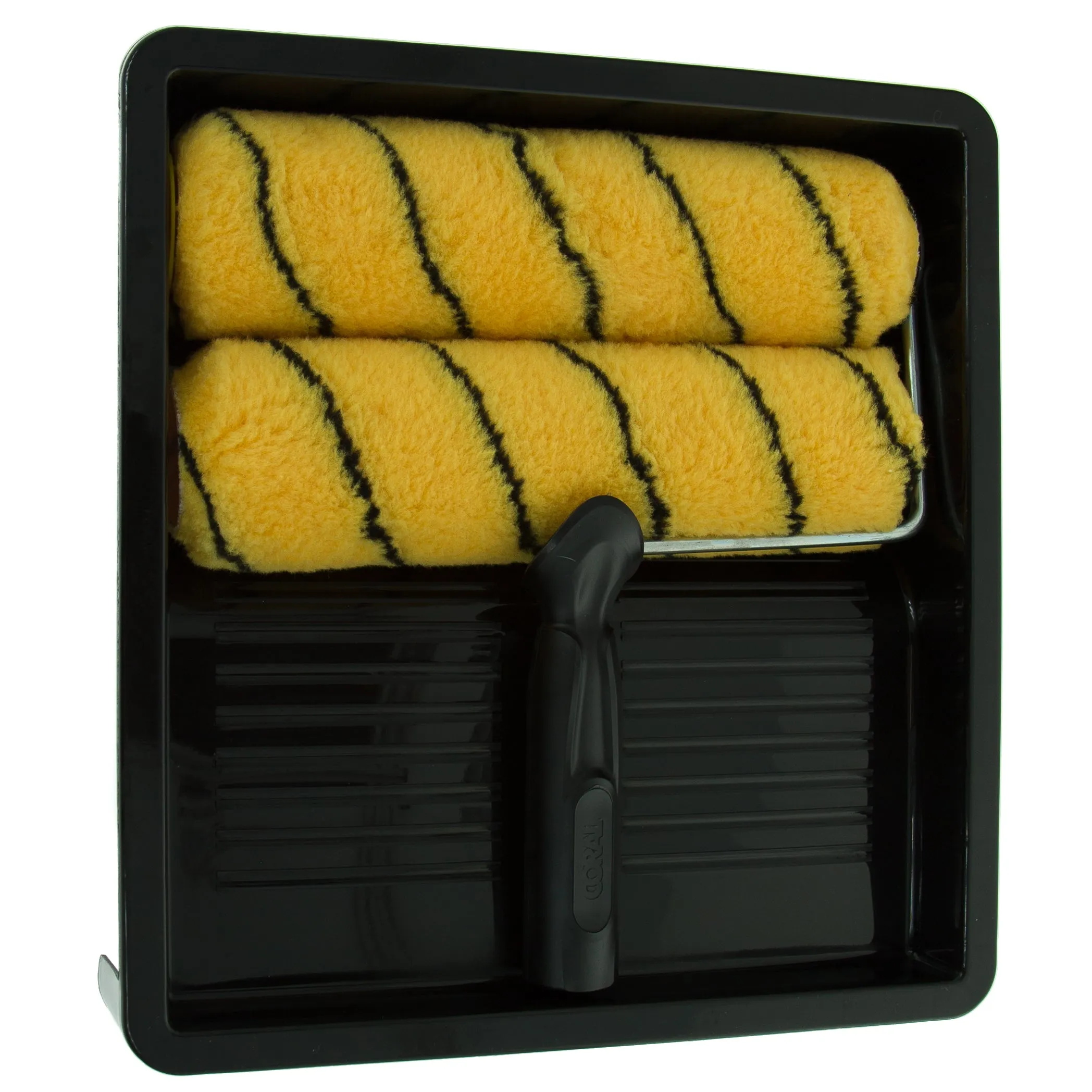 Coral Max Coat Paint Roller Kit with HEADLOCK Frame and Polyester Covers 9 inch 1.5" dia 4 piece pack set