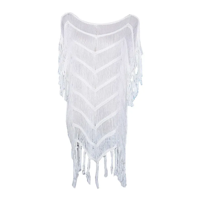 Crochet Knitted Strip Beach Cover-Up Bikini Cover-Up Swimwear Cover-Up