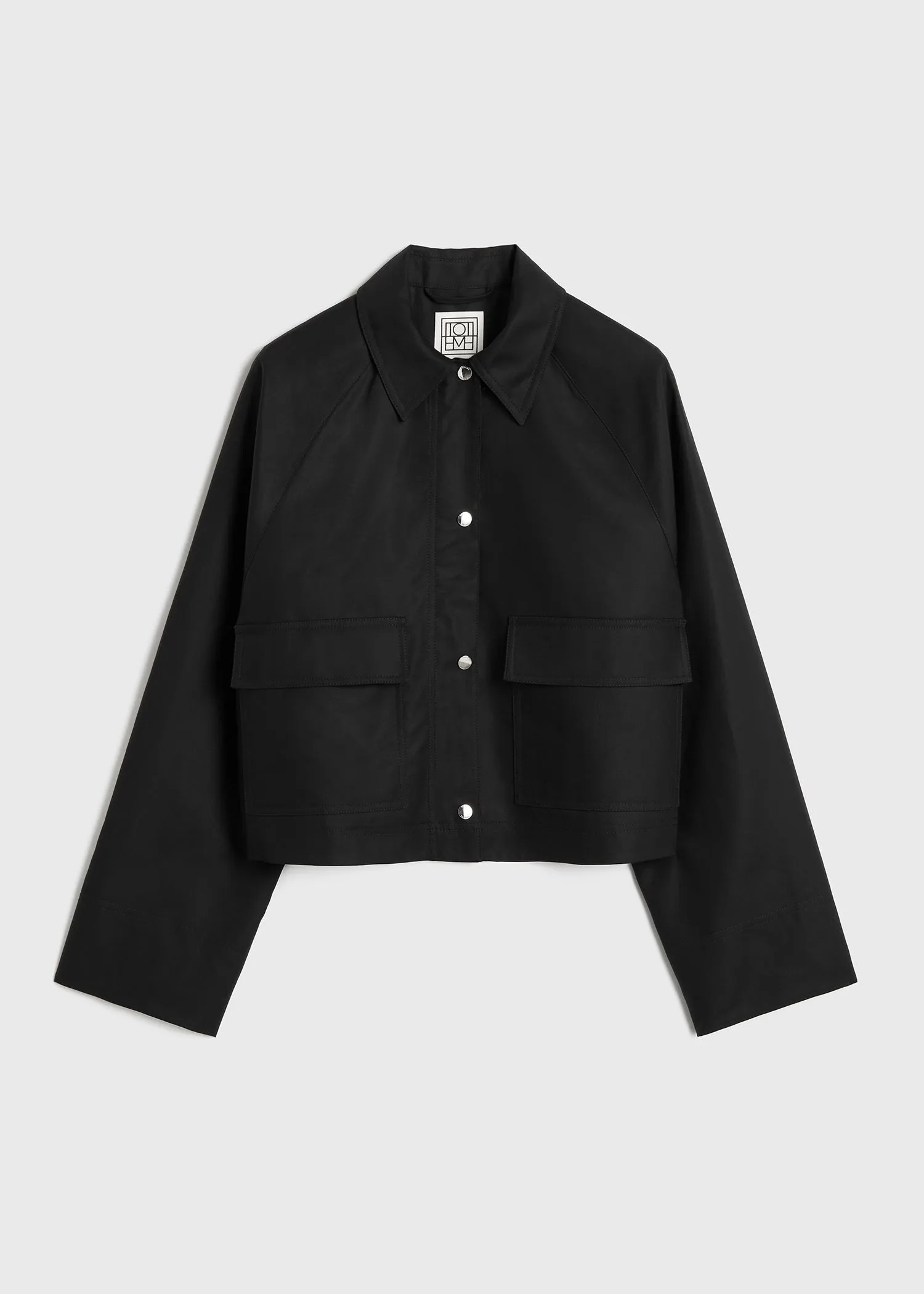 Cropped cotton jacket black