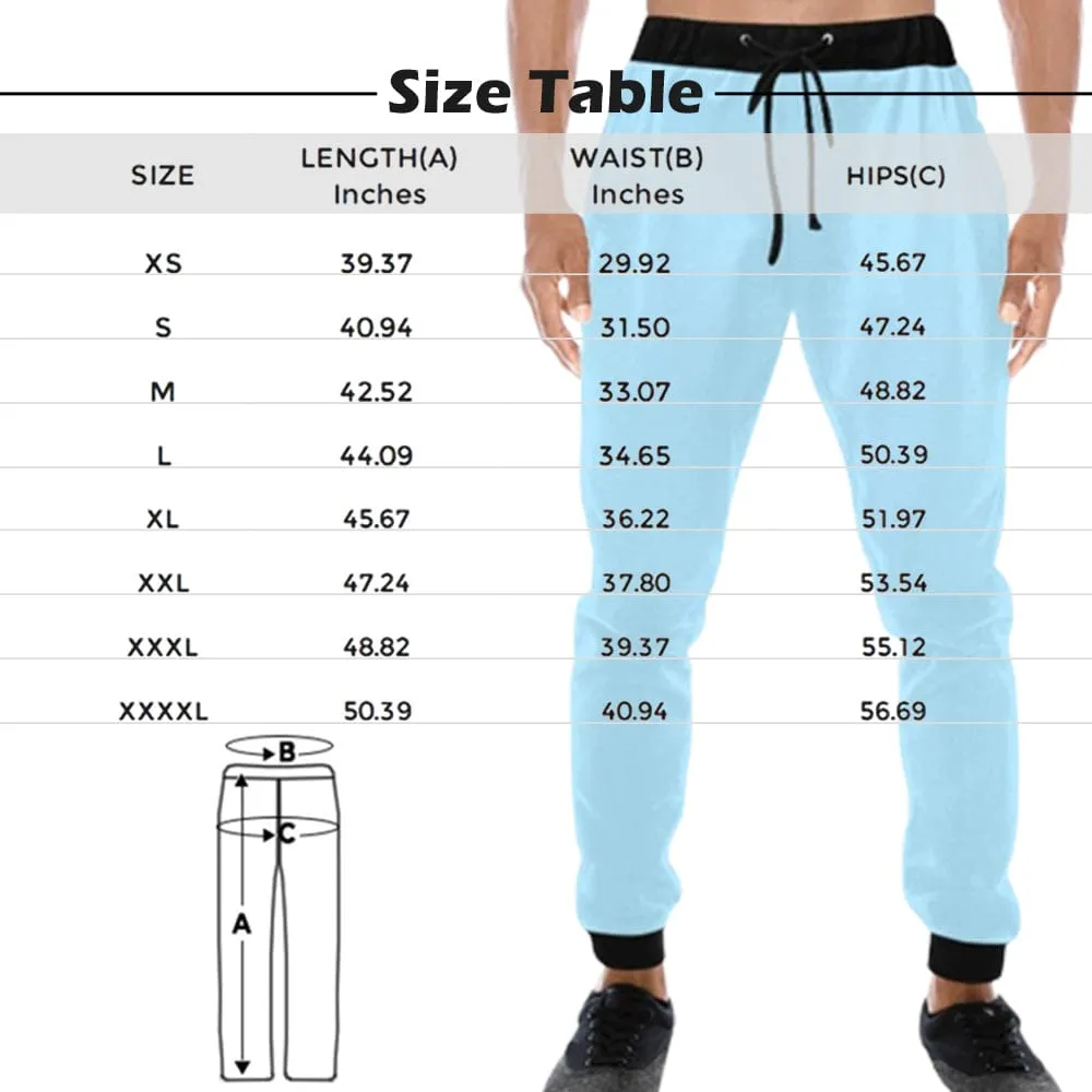 Custom Face Casual Sweatpants with Puppy Picture Personalized Men's All Over Print Sweatpants