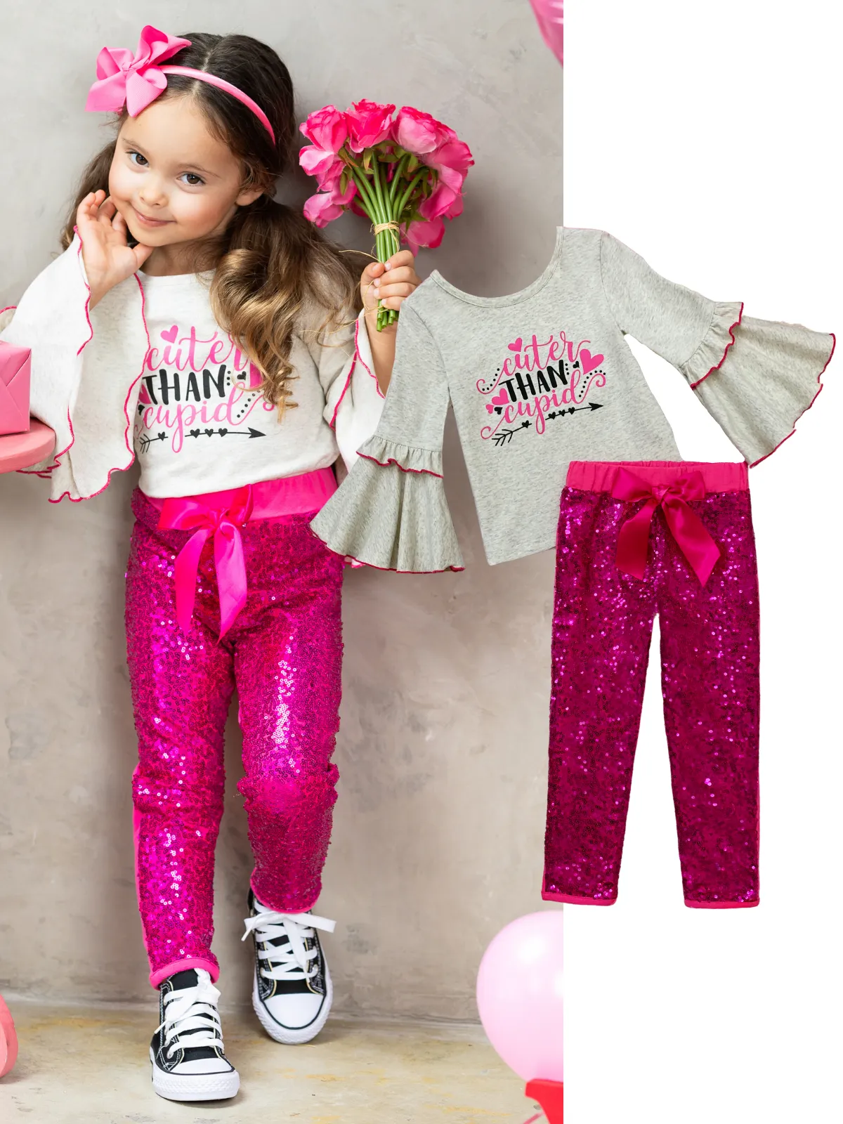 Cuter Than Cupid Sequin Legging Set