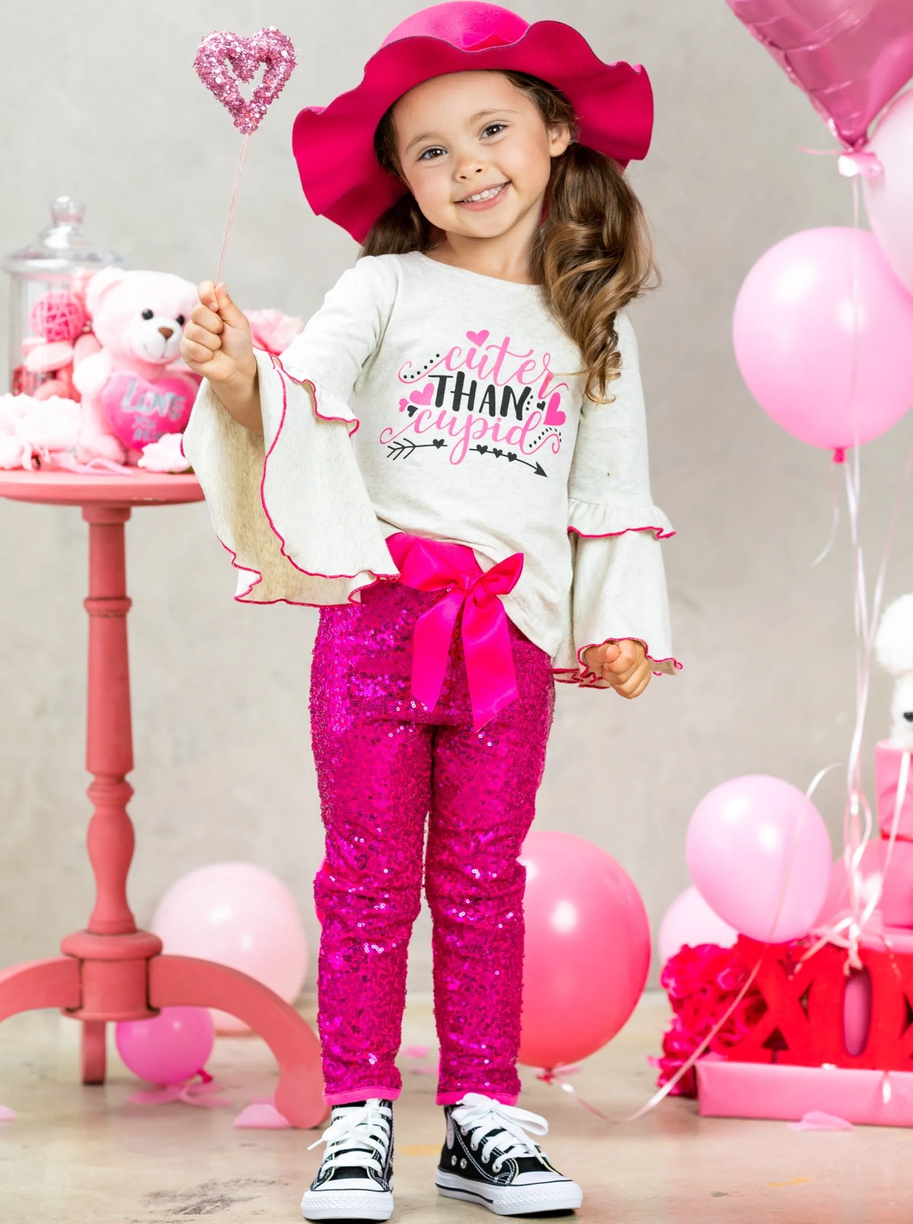 Cuter Than Cupid Sequin Legging Set