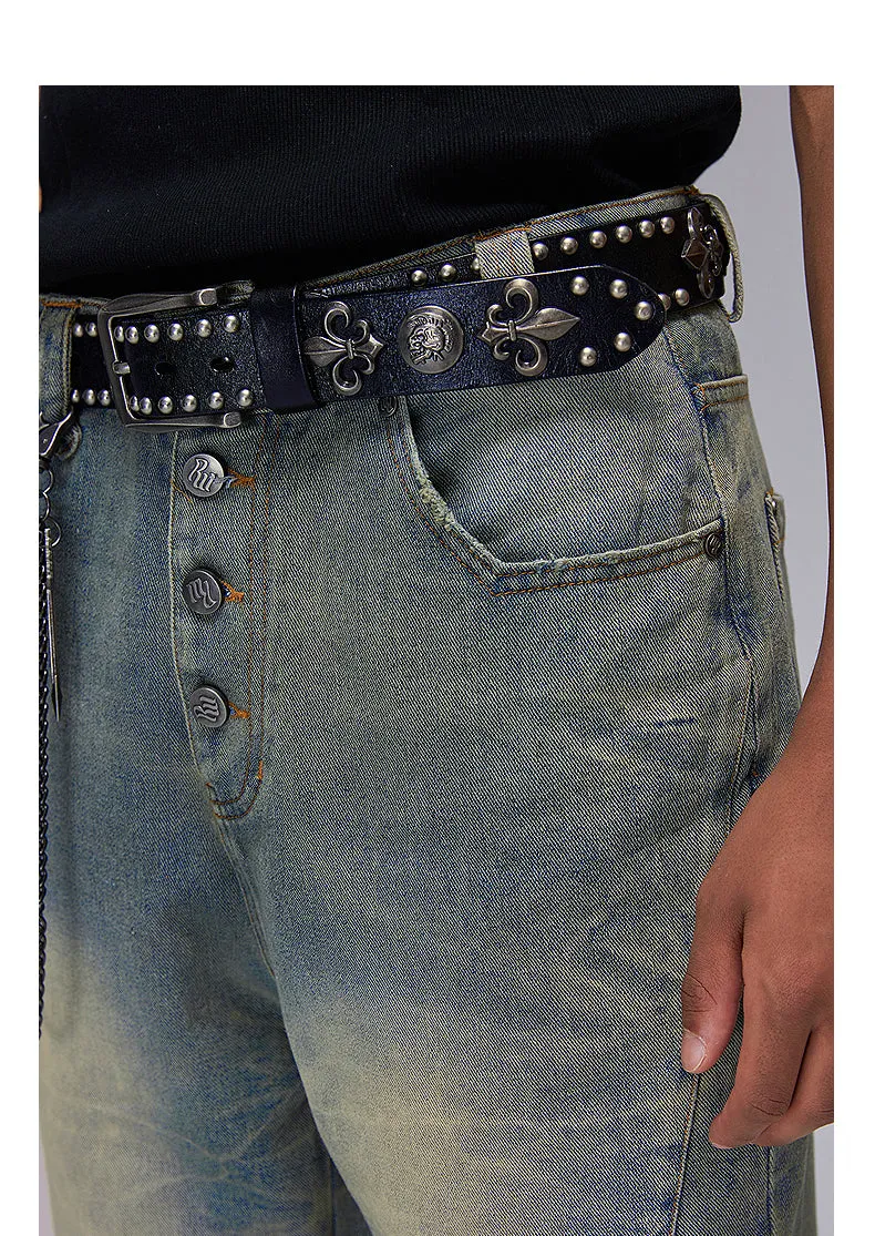 Damaged Micro Flared Slim Fit Denim Pants