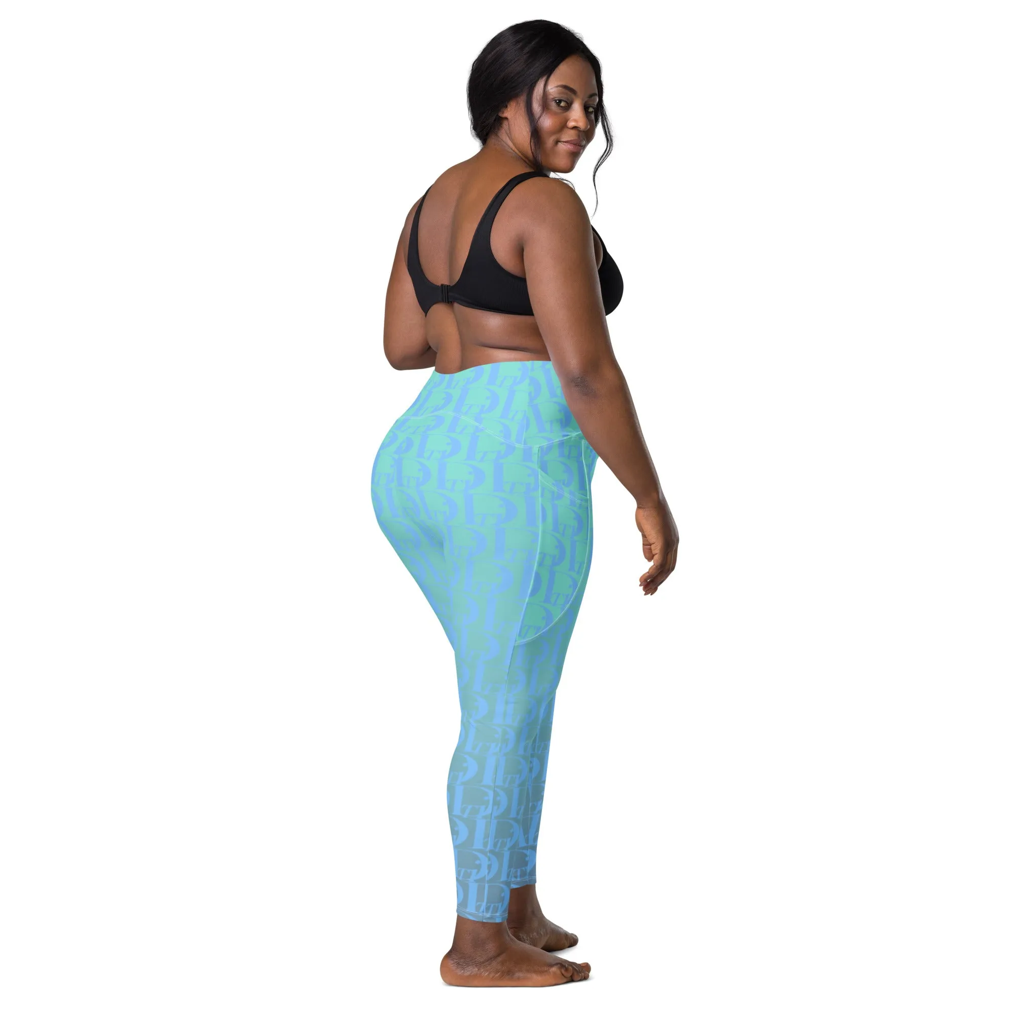 Descendants of the Island Ocean Blues Crossover leggings with pockets